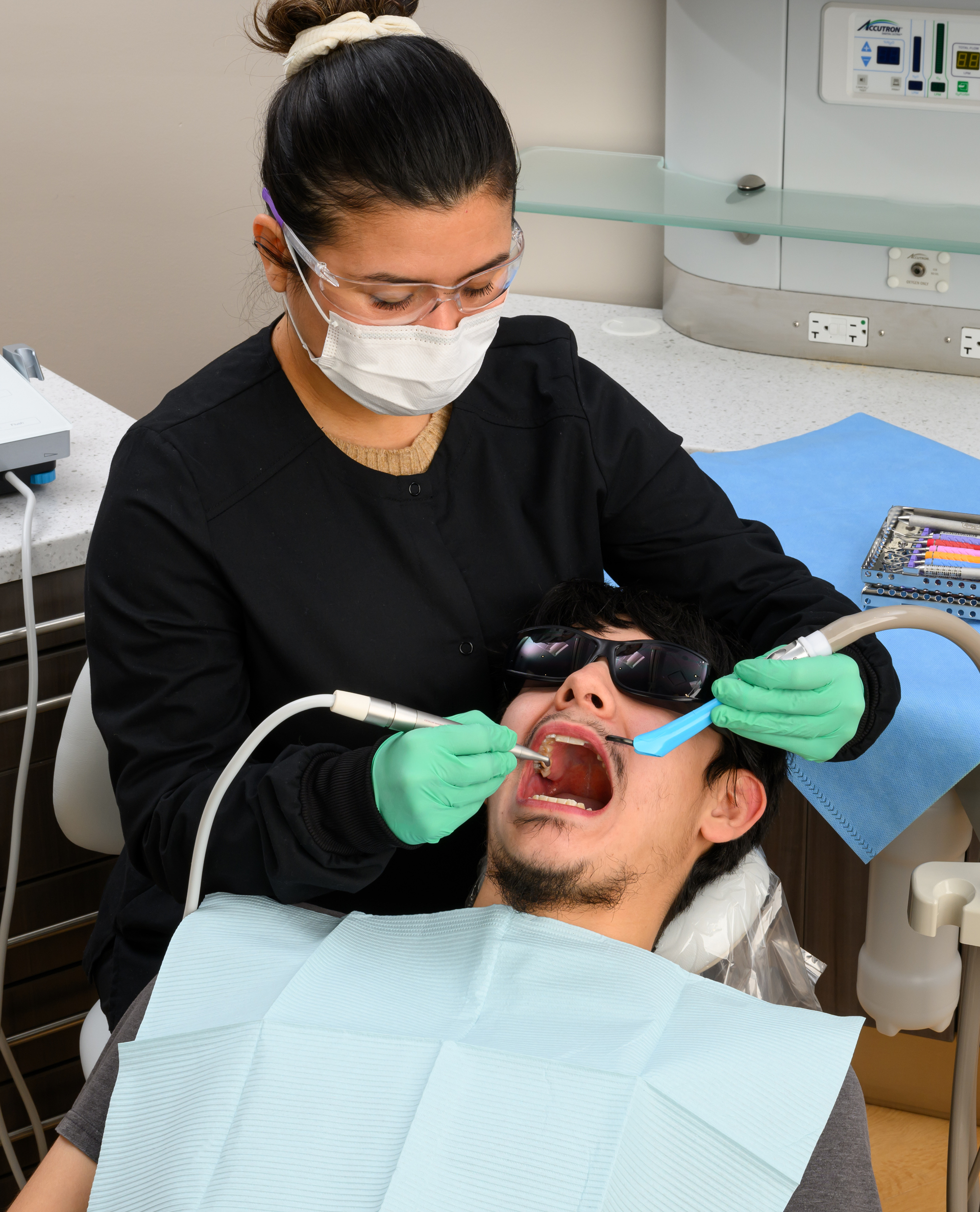 Dentist with patient