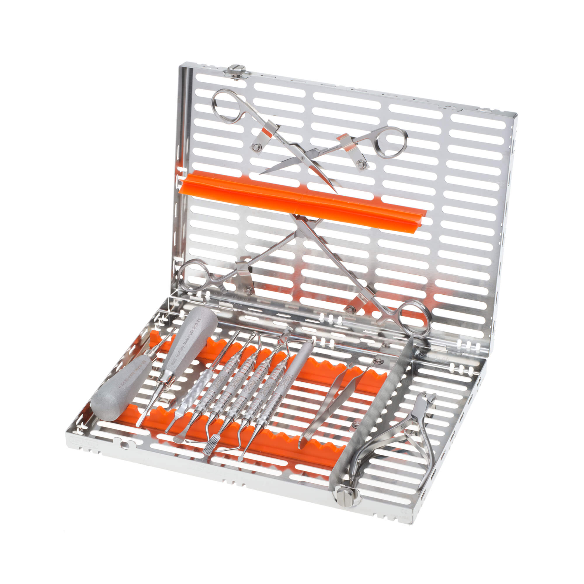 thumbnail image 2 of Crexident Dental Elevator Set Of 4 – Tooth Extraction Kit With Sterilization Cassette 2 of 6