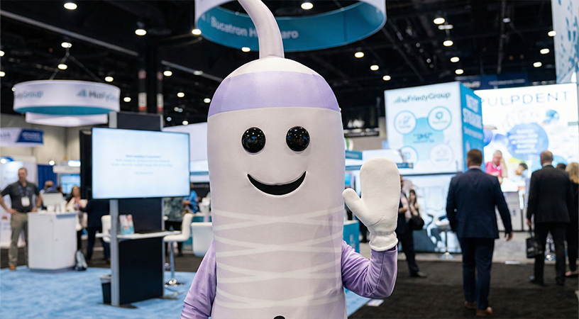 Meet Nevi, HuFriedyGroup mascot at Chicago Midwinter