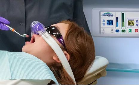 Nitrous oxide sedation equipment in dental operatory
